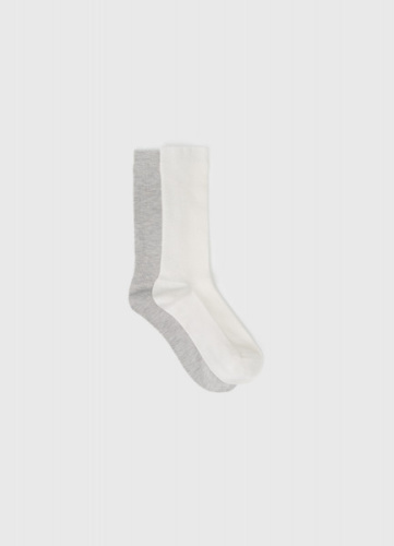 Носки в рубчик с шёлком, 2 пары, Белый
