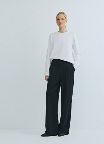 Базовый лонгслив из хлопка, Белый