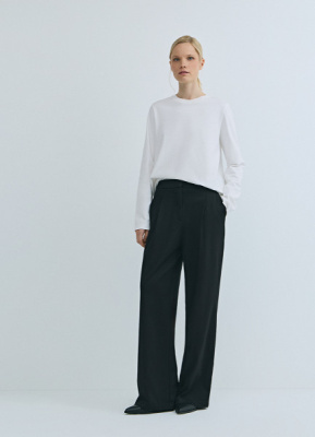 Базовый лонгслив из хлопка, Белый