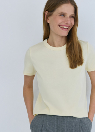 Базовая футболка из плотного хлопка, Желтый