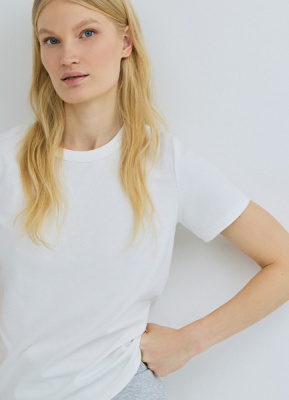 Базовая футболка из плотного хлопка, Белый