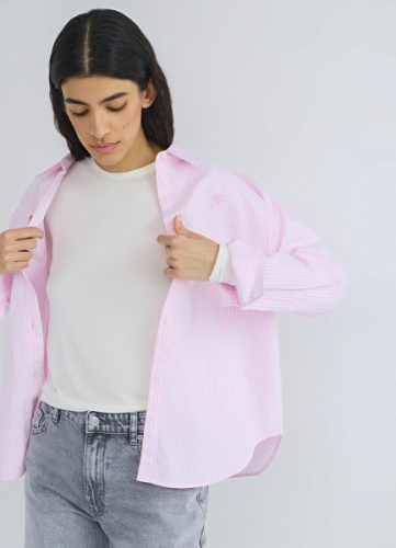 Рубашка из хлопка оксфорд, Розовый