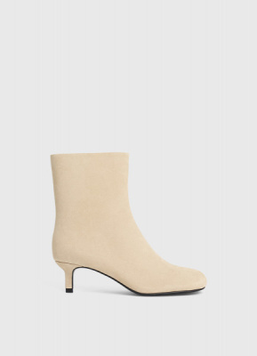 Ботильоны из натуральной замши, Бежевый