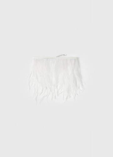 Колье из натуральных перьев, Белый