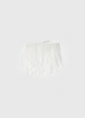 Колье из натуральных перьев, Белый