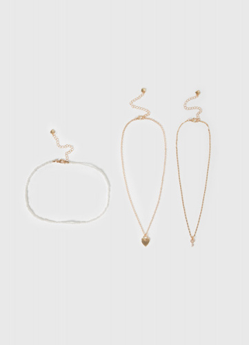 Ожерелье для девочек, 3 шт., Золотой