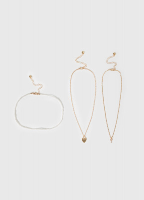 Ожерелье для девочек, 3 шт., Золотой