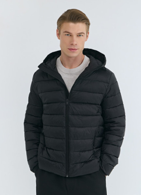 Утеплённая лёгкая куртка, Черный