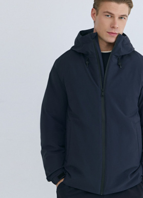 Утеплённая куртка с капюшоном, Синий