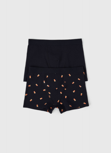 Трусы-боксеры с принтом для мальчиков, 2 шт., Синий