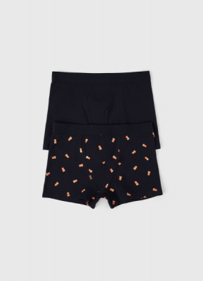 Трусы-боксеры с принтом для мальчиков, 2 шт., Синий