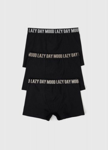 Трусы-боксеры для мальчиков, 3 шт., Черный