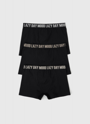 Трусы-боксеры для мальчиков, 3 шт., Черный