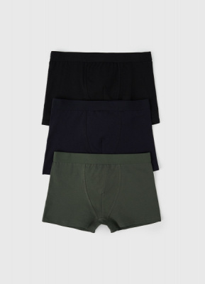 Трусы-боксеры для мальчиков, 3 шт., Черный