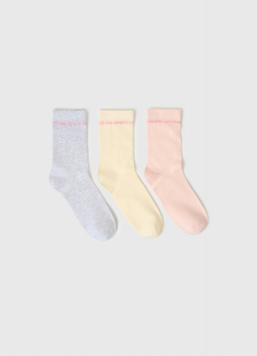 Высокие носки для девочек, 3 пары, Мультицвет