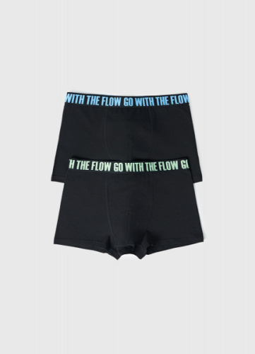 Трусы-боксеры для мальчиков, 2 шт., Черный