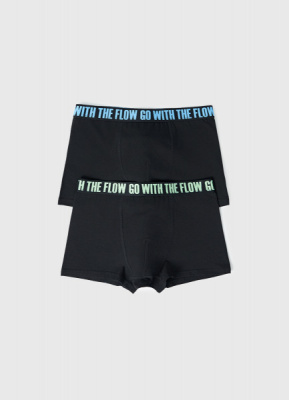 Трусы-боксеры для мальчиков, 2 шт., Черный