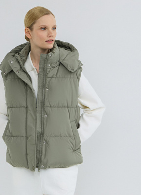 Жилетка с капюшоном, Желтый