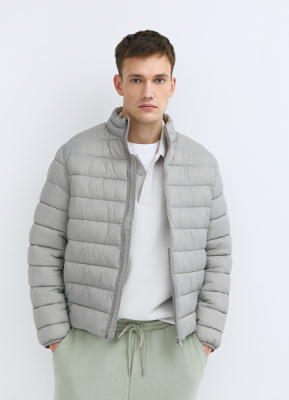 Утеплённая лёгкая куртка с воротником-стойкой, Бежевый