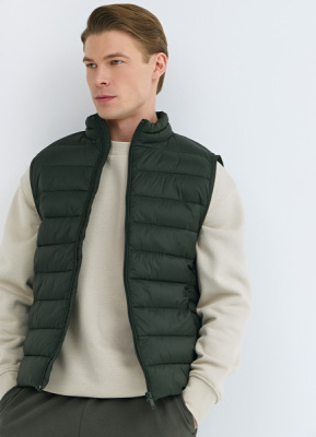 Ультралёгкий жилет с воротником-стойкой, Зеленый