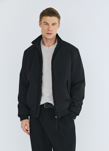 Утеплённая куртка с воротником-стойкой, Черный