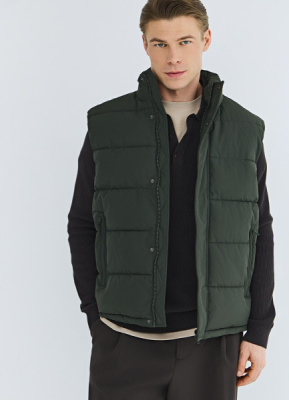 Утеплённый стёганый жилет, Зеленый
