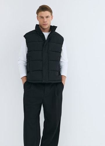 Утеплённый стёганый жилет, Черный