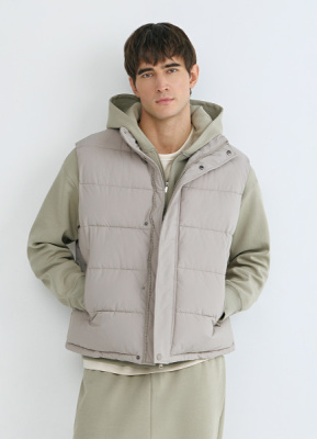 Утеплённый стёганый жилет, Бежевый