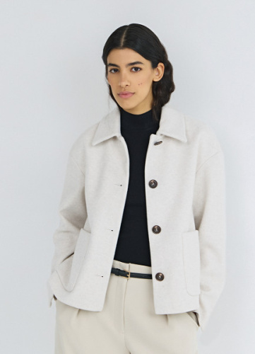 Куртка из пальтовой ткани, Бежевый