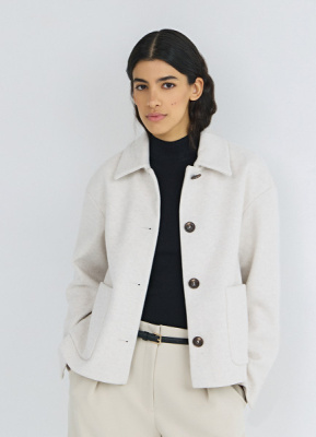 Куртка из пальтовой ткани, Бежевый