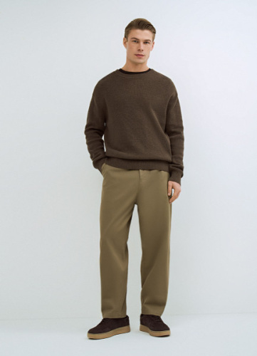 Брюки из твила, Бежевый