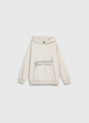 Худи с принтом для мальчиков, Бежевый