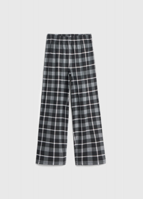 Брюки пижамные в клетку для мальчиков, Белый