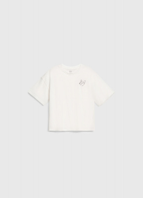 Футболка пижамная с принтом для девочек, Белый