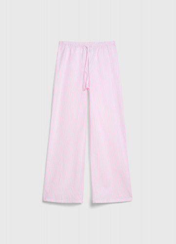 Брюки пижамные из поплина в полоску для девочек, Белый