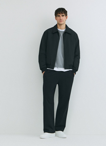 Трикотажные прямые брюки, Черный