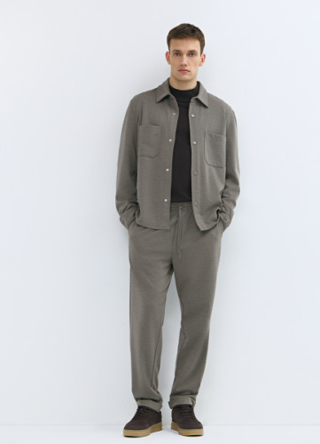 Брюки из мягкого пике, Коричневый