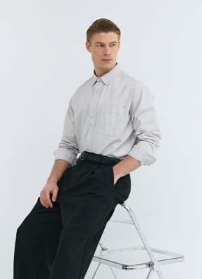 Рубашка из твила с карманом, Белый