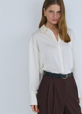 Блузка из сатина, Бежевый