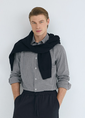 Рубашка в клетку виши, Синий