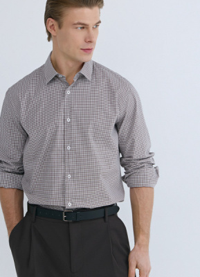 Рубашка в клетку виши, Коричневый