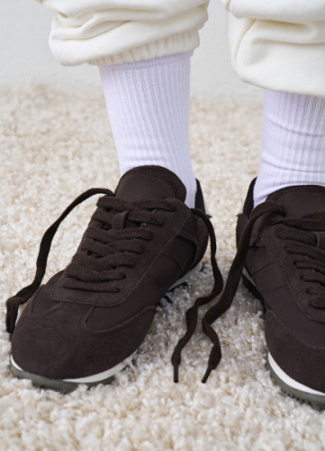 Кроссовки из натуральной замши, Коричневый