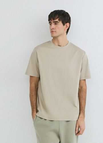 Футболка из мерсеризованного хлопка, Бежевый