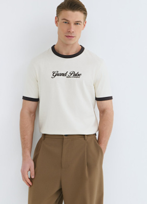 Футболка с текстовым принтом, Белый