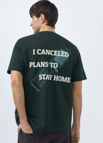 Футболка с принтом, Зеленый