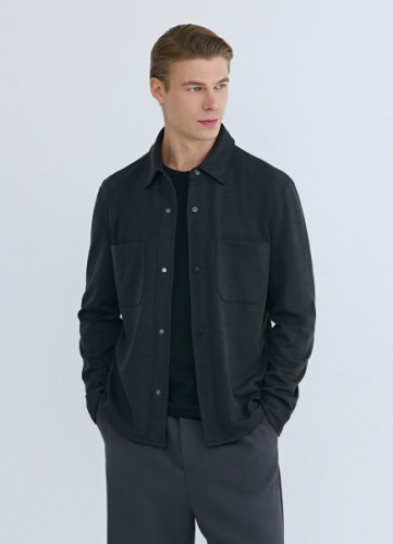 Рубашка из плотного трикотажа, Черный