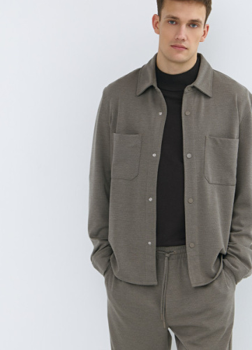 Рубашка из плотного трикотажа, Коричневый