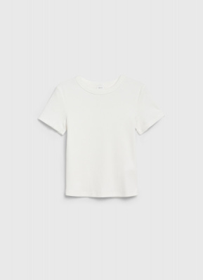 Футболка в рубчик для девочек, Белый