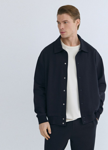 Куртка с воротником поло, Синий