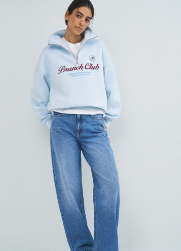 Джинсы Barrel с высокой посадкой, Голубой